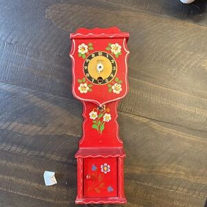 Vintage German Hand Painted Miniature Grandfather Clock